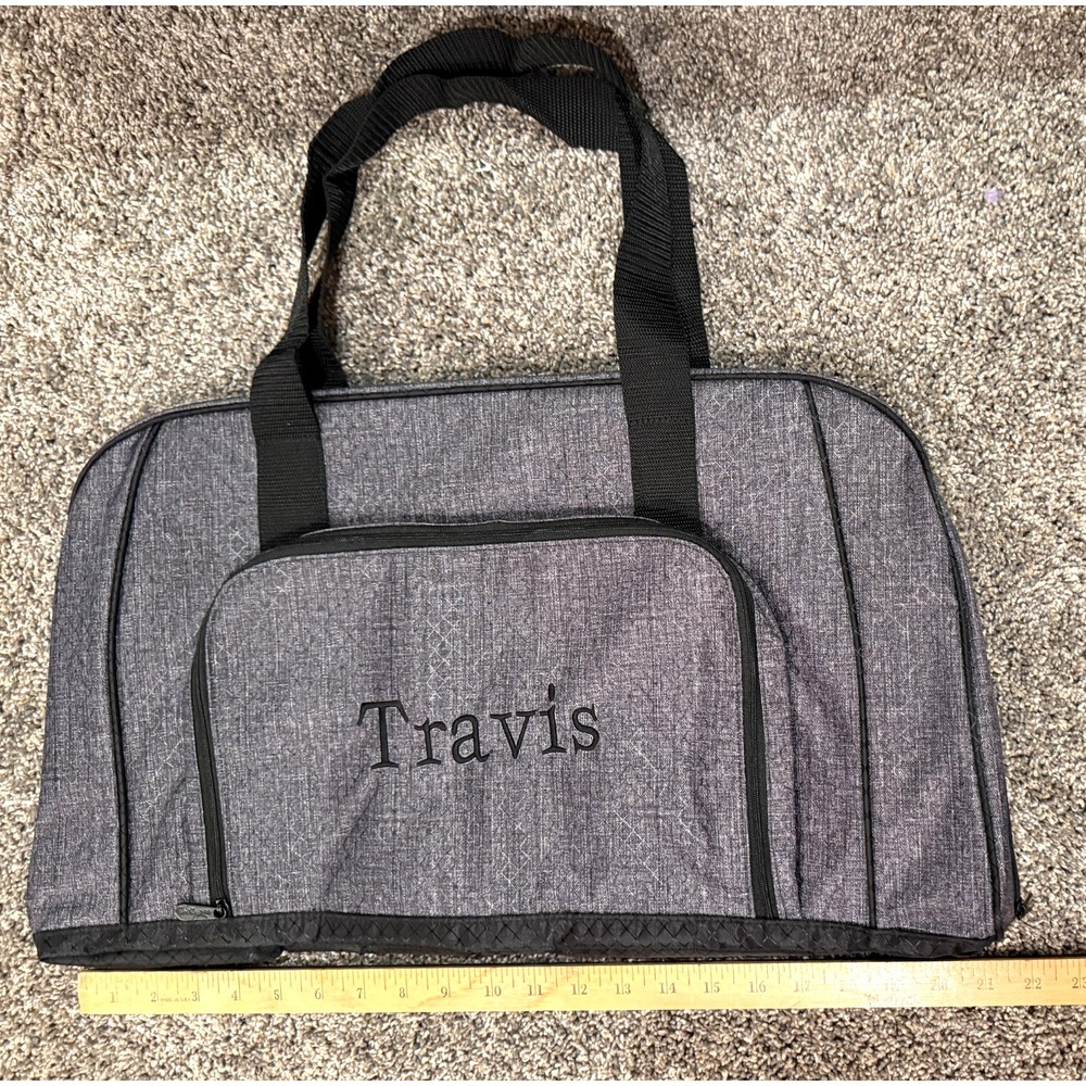 Thirty One All Packed Duffle Gym Sports Bag Duffel Monogram TRAVIS NEW Shoe Area